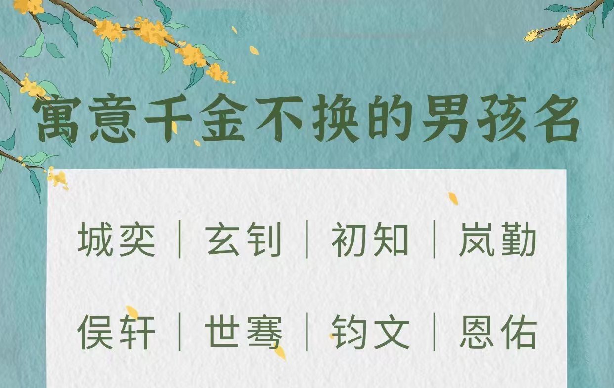寓意千金不换的宝宝名