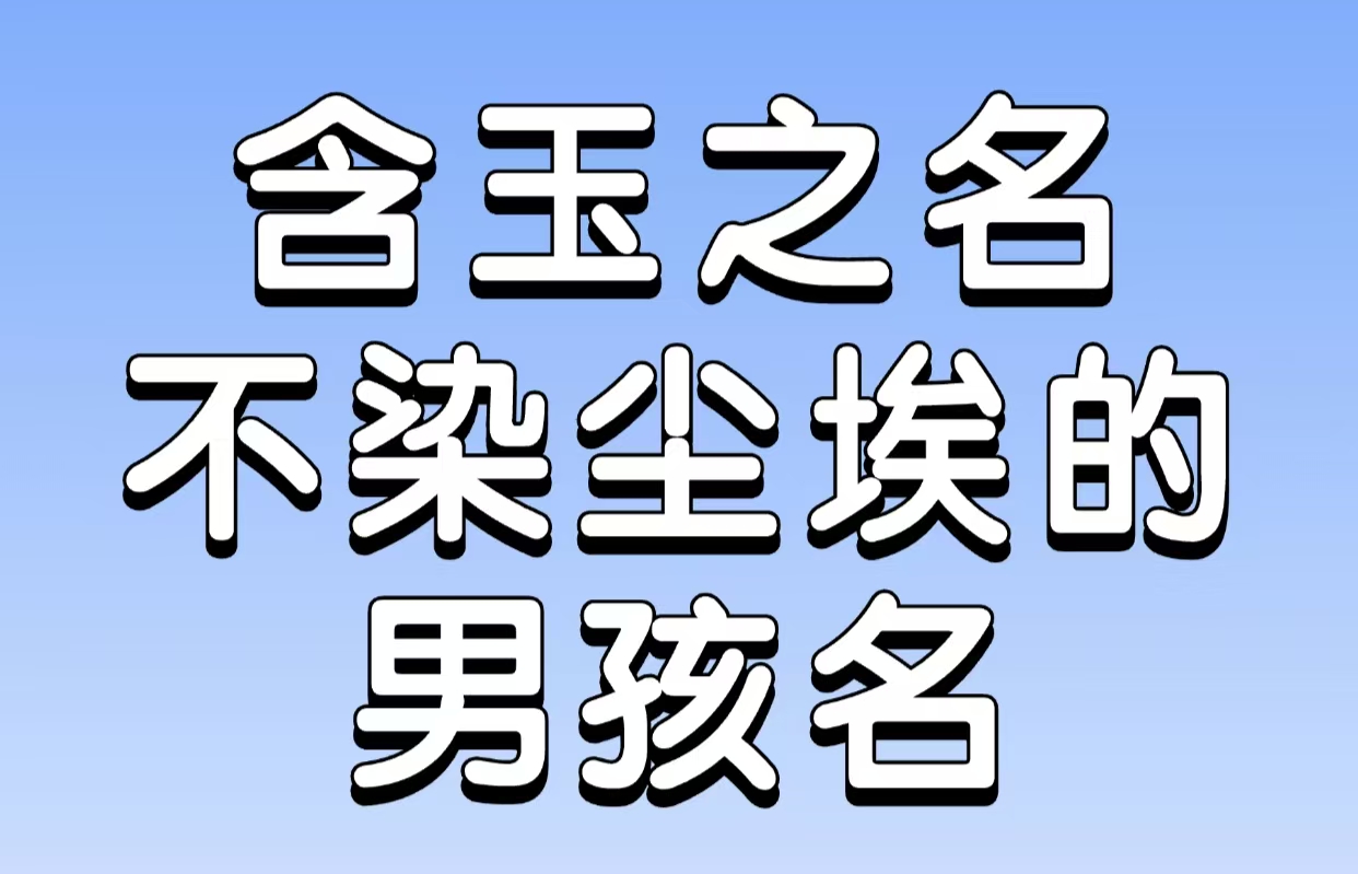 含玉之名不染尘埃的男孩名