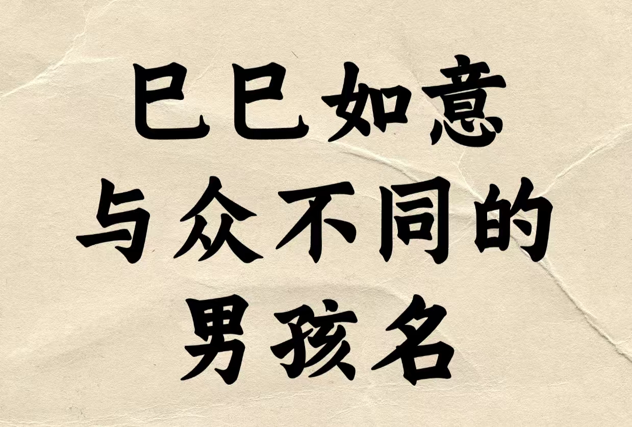 巳巳如意与众不同的男孩名