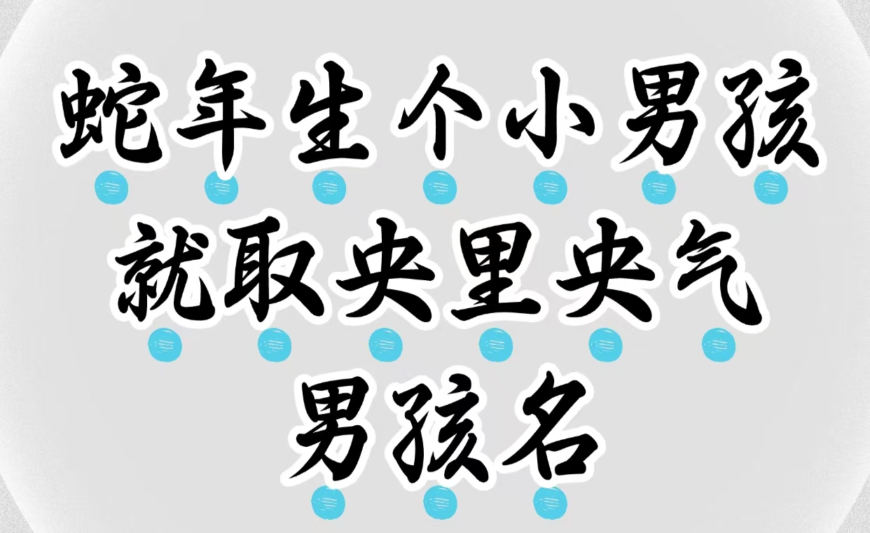 蛇年生个小男孩就取央里央气男孩名