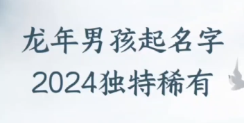 龙年男孩起名字2024独特稀有