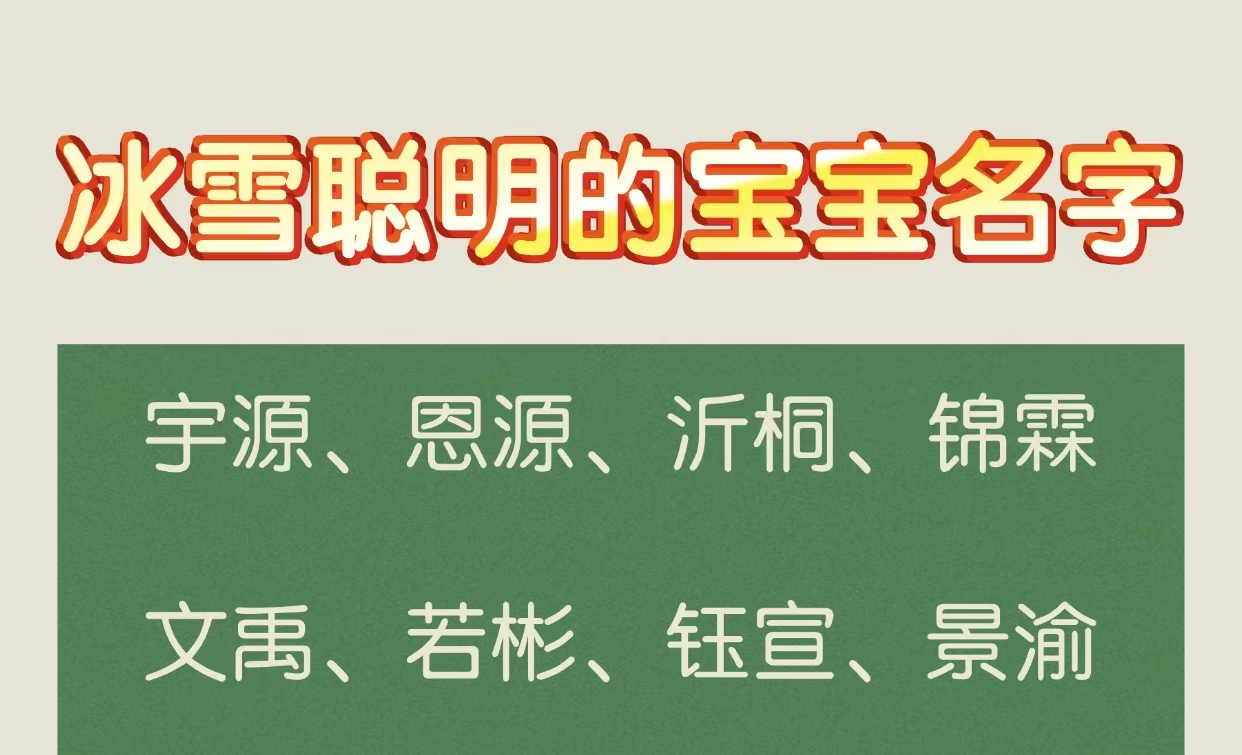 冰雪聪明的宝宝名字
