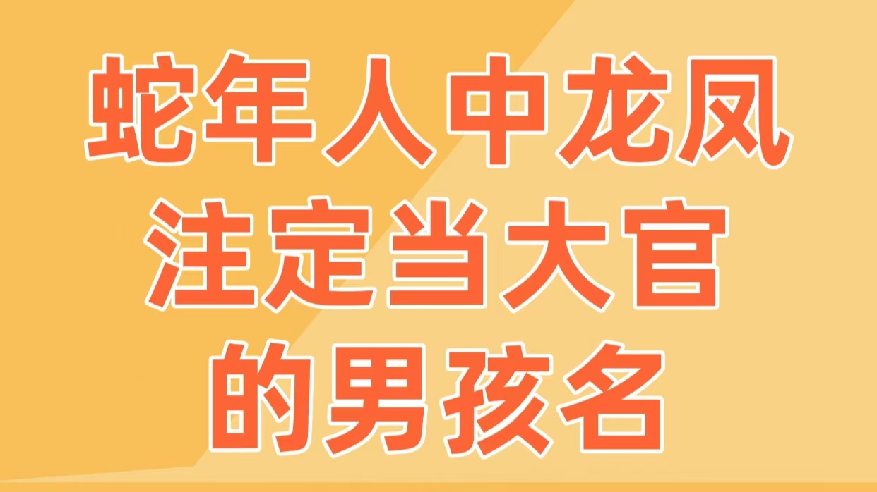 蛇年人中龙凤注定当大官的男孩名