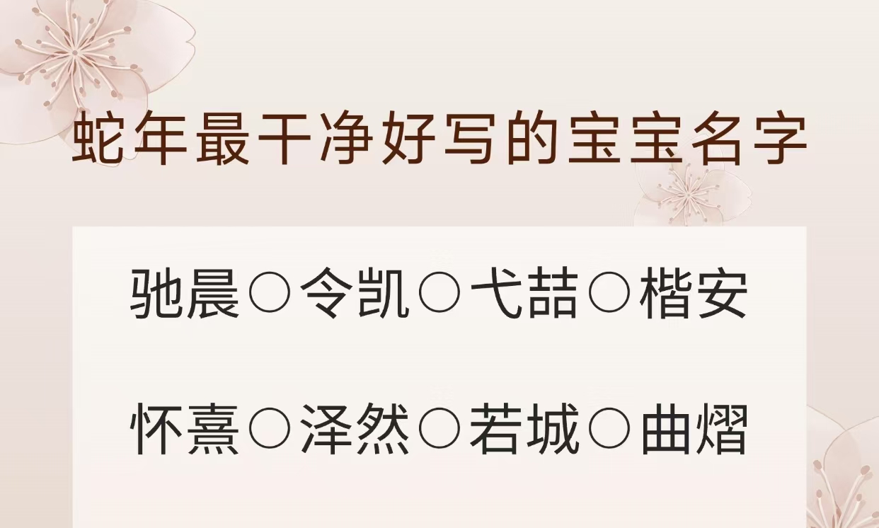 蛇年最干净好写的宝宝名字